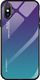 Hurtel Gradient Glass etui pokrowiec nakładka ze szkła hartowanego iPhone XS / iPhone X zielono-fioletowy uniwersalny 1