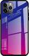 Hurtel Gradient Glass etui pokrowiec nakładka ze szkła hartowanego iPhone 11 Pro Max różowo-fioletowy uniwersalny 1