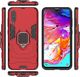 Hurtel Ring Armor pancerne hybrydowe etui pokrowiec + magnetyczny uchwyt Samsung Galaxy A70 czerwony uniwersalny 6