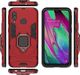Hurtel Ring Armor pancerne hybrydowe etui pokrowiec + magnetyczny uchwyt Samsung Galaxy A40 czerwony uniwersalny 6