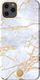 Kingxbar Kingxbar Marble Series eleganckie etui pokrowiec z nadrukiem marmur iPhone 11 Pro Max biały uniwersalny 1