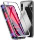 Dr. Fit Etui magnetyczne szklane Dr.Fit dwustronne do Huawei P20 Pro Srebrne uniwersalny 1