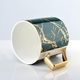 Affek Design Kubek Porcelanowy do Kawy Herbaty Zielono-Złoty Marmur CRISTIE 330ml uniwersalny 2