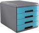 Arda Organizer MyDesk szaro-turkusowy, 4 szuflady szaro niebieski (18P4PTU) 1