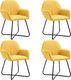 vidaXL Krzesła do jadalni, 4 szt., żółte, tapicerowane tkaniną 1