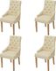 vidaXL Krzesła stołowe, 4 szt., kremowe, tkanina 1