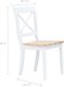 vidaXL Krzesła jadalniane, 4 szt., biało-brązowe, drewno kauczukowca 7
