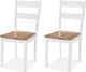 vidaXL Krzesła stołowe, 2 szt., białe, lite drewno kauczukowca 1