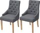 vidaXL Krzesła stołowe, 2 szt., ciemnoszare, tkanina 1