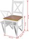 vidaXL Krzesła stołowe, 2 szt., białe, drewno sosnowe 5