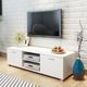 vidaXL Szafka pod TV na wysoki połysk biała 140x40,3x34,7 cm 1