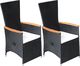 vidaXL rozkładane krzesła ogrodowe 2 sztuki, poduszki, rattan PE, czarne (47683) 1