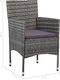 vidaXL krzesła ogrodowe, 2 sztuki, rattan PE, szare (46180) 7