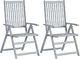 vidaXL rozkładane krzesła ogrodowe, 2 sztuki, szare, lite drewno akacjowe (45938) 1