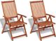 vidaXL składane krzesła ogrodowe, 2 sztuki, lita akacja, brązowe (41820) 1