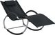 vidaXL składany leżak z poduszką, czarny, tkanina textilene (47788) 1