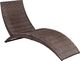 vidaXL leżak ogrodowy składany, z poduszką, polirattan, brązowy (41808) 5