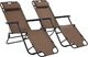 vidaXL składane leżaki z podnóżkiem, 2 sztuki, stalowe, brązowe (44346) 1