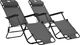vidaXL składane leżaki z podnóżkiem, 2 sztuki, stalowe, szare (44345) 1
