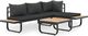 vidaXL sofa ogrodowa ze stołem i poduszkami, narożna, aluminium, WPC (44704) 1
