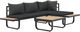 vidaXL sofa ogrodowa ze stołem i poduszkami, narożna, aluminium, WPC (44704) 3
