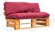 vidaXL Sofa ogrodowa z palet z czerwonymi poduszkami, sosna FSC 4