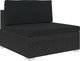 vidaXL środkowa sofa z poduszką, 1 sztuka, polirattan, czarna (46796) 1
