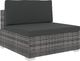 vidaXL środkowa sofa z poduszką, 1 sztuka, polirattan, szara (46795) 1