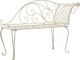 vidaXL szezlong ogrodowy, 128 cm, metalowy, antyczna biel (45431) 1