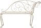 vidaXL szezlong ogrodowy, 128 cm, metalowy, antyczna biel (45431) 2