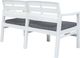 vidaXL Ławka ogrodowa z poduszkami, 2-os., 133 cm, plastik, biała 2