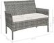 vidaXL Ławka ogrodowa, 105 cm, polirattan, szara 4