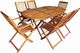 vidaXL 7 częściowy zestaw składanych mebli ogrodowych, lite drewno akacjowe (44057) 1
