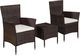 vidaXL 3 częściowy zestaw mebli bistro, rattan PE, brązowy (44093) 1