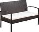 vidaXL 5 częściowy zestaw mebli do ogrodu, poduszki, rattan PE, brązowy (44184) 2