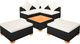vidaXL 6 częściowy zestaw wypoczynkowy do ogrodu, poduszki, rattan PE czarny (42755) 5