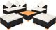 vidaXL 6 częściowy zestaw wypoczynkowy do ogrodu, poduszki, rattan PE czarny (42755) 7
