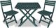 vidaXL 3-cz. składany zestaw mebli bistro, plastik, zielony 1
