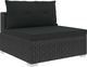 vidaXL 10-cz. zestaw mebli do ogrodu, poduszki, rattan PE, czarny 6