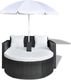 vidaXL rattanowa sofa z parasolem czarna (40735) 3