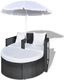 vidaXL rattanowa sofa z parasolem czarna (40735) 4