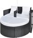 vidaXL rattanowa sofa z parasolem czarna (40735) 5