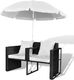 vidaXL rattanowa sofa z parasolem czarna (40735) 7