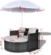 vidaXL rattanowa sofa z parasolem czarna (40735) 8