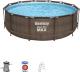 Bestway Basen stelażowy rattanowy pompa+filtr+drabinka 366x100 cm (56709) 10