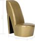 vidaXL Fotel w kształcie buta na obcasie, złoty, sztuczna skóra 7