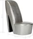vidaXL Fotel w kształcie buta na obcasie, srebrny, sztuczna skóra 7