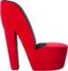 vidaXL Fotel w kształcie buta na obcasie, czerwony, aksamitny 2