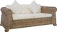 vidaXL 2-osobowa sofa z poduszkami, naturalny rattan 1