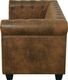 vidaXL Dwuosobowa sofa Chesterfield ze sztucznej skóry, brązowa 3